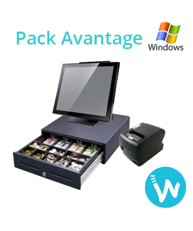 Pack caisse tactile Avantage J1900 base Windows